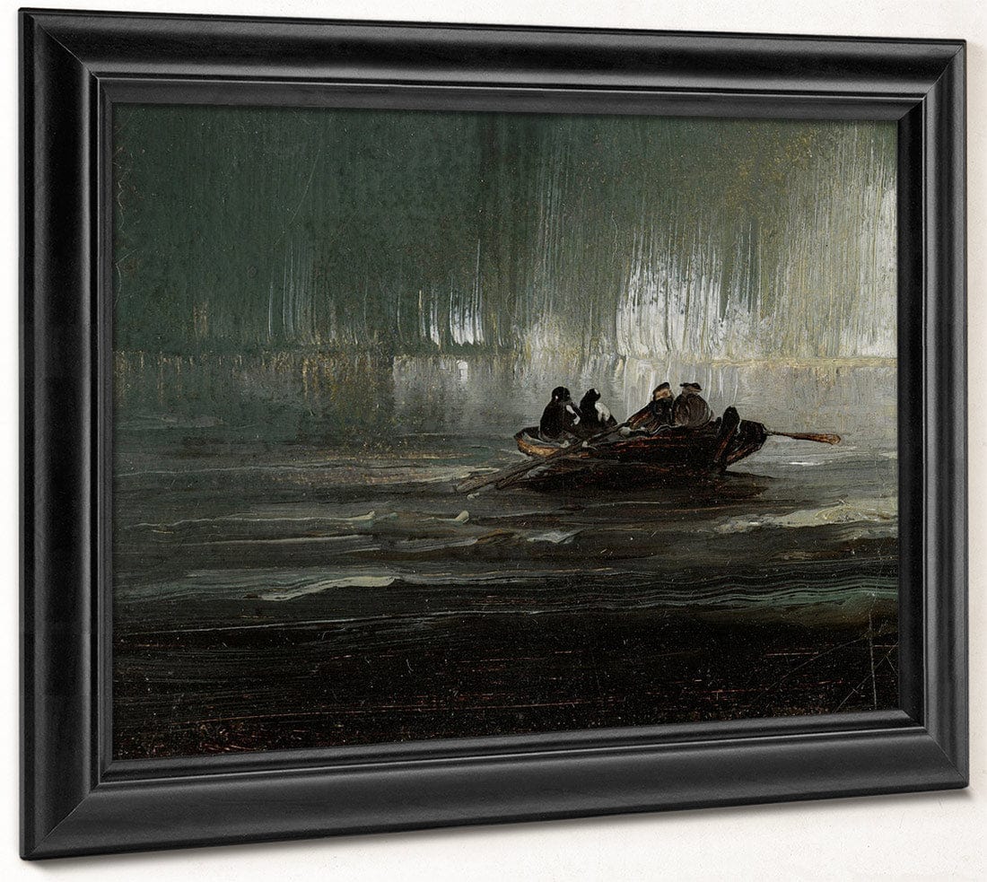 The Northern Lights Over Four Men In A Rowboat 1887 By Peder Balke - Image 8