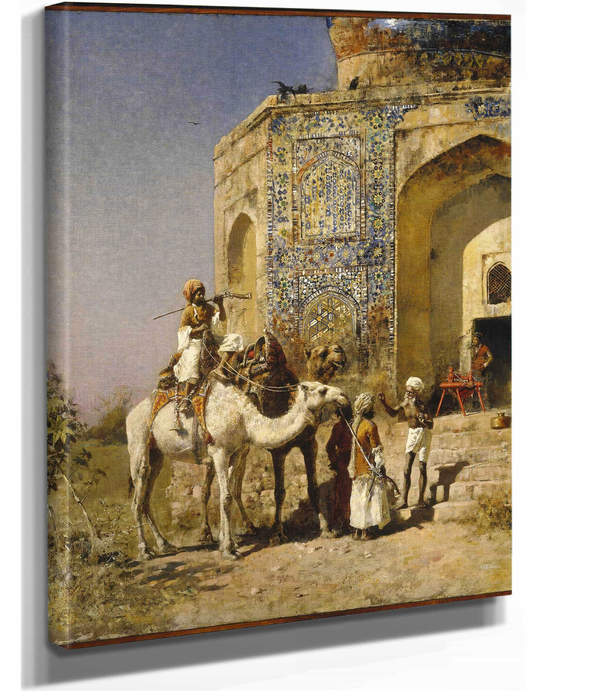 The Old Blue Tiled Mosque Outside Of Delhi India by Edwin Lord Weeks - Image 2
