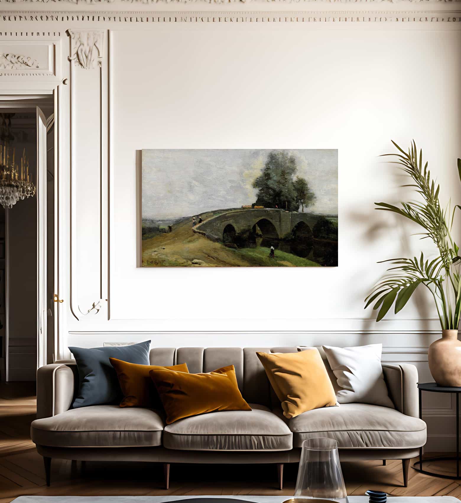 The Old Bridge By Jean Baptiste Camille Corot - Image 3
