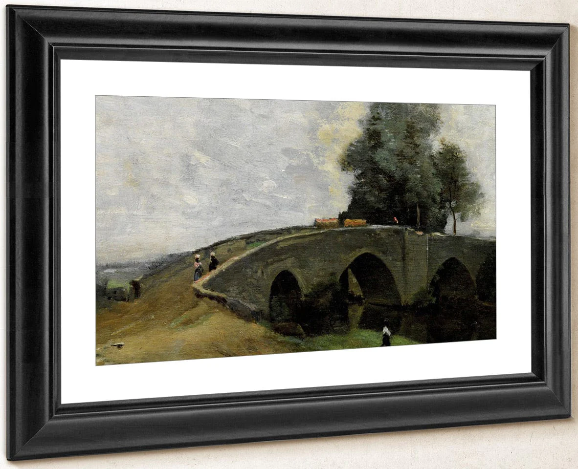 The Old Bridge By Jean Baptiste Camille Corot - Image 4