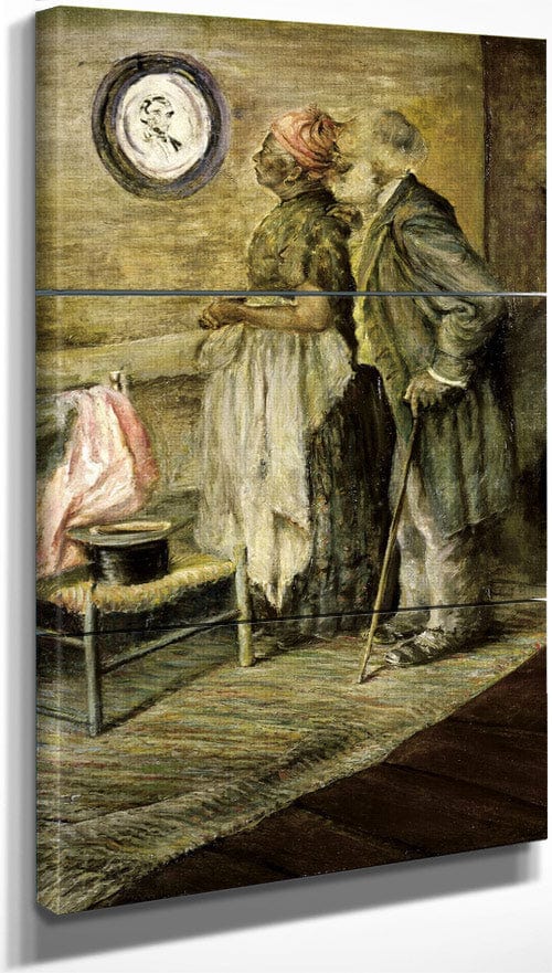 The Old Couple Looking At A Portrait Of Lincoln By Harry Roseland