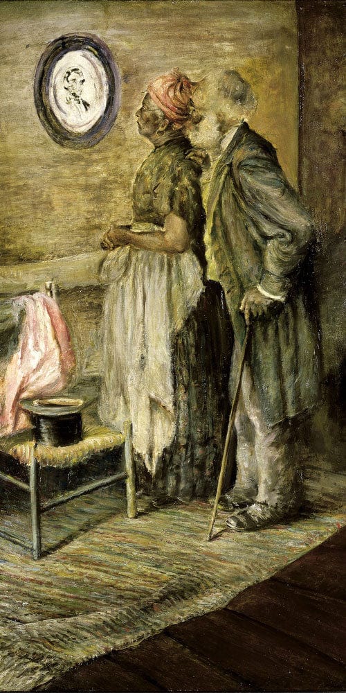 The Old Couple Looking At A Portrait Of Lincoln By Harry Roseland - Image 2