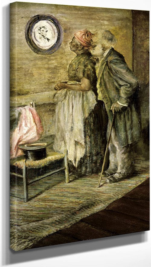 The Old Couple Looking At A Portrait Of Lincoln By Harry Roseland - Image 3
