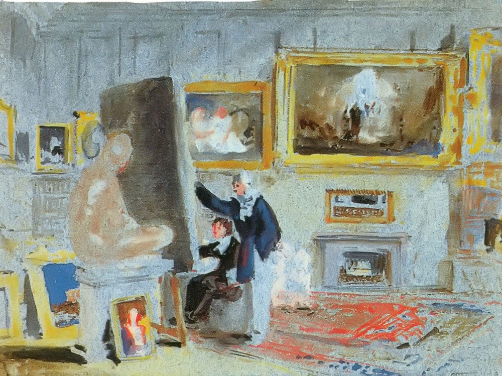 The Old Library With Two Men Discussing A Picture By Jwm Turner - Image 7
