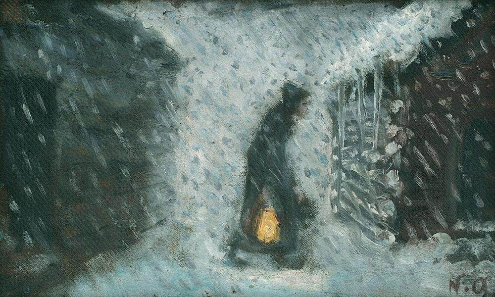 The Old Woman With The Lantern By Nicolai Astrup - Image 7