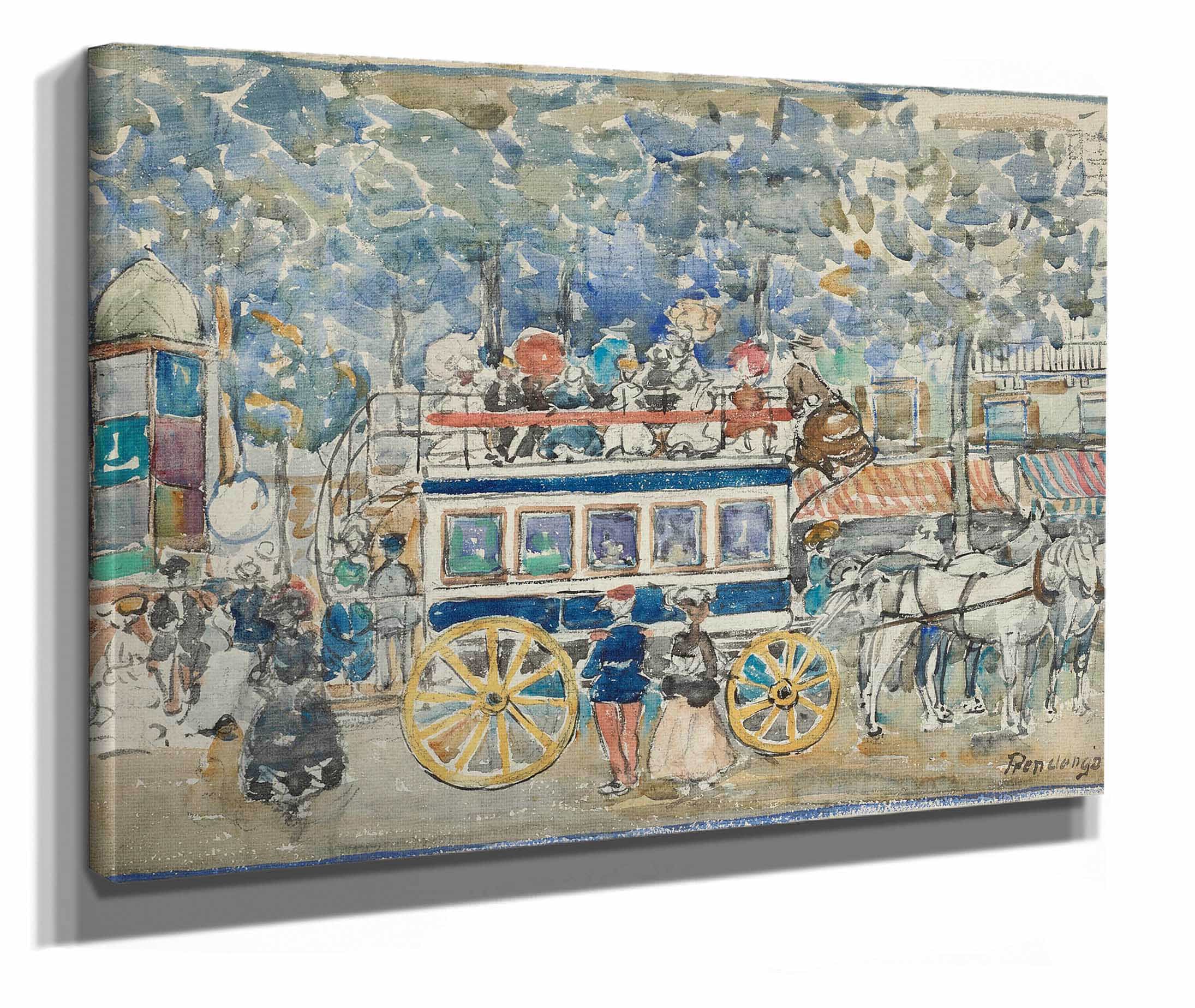 The Paris Omnibus by Maurice Prendergast - Image 4