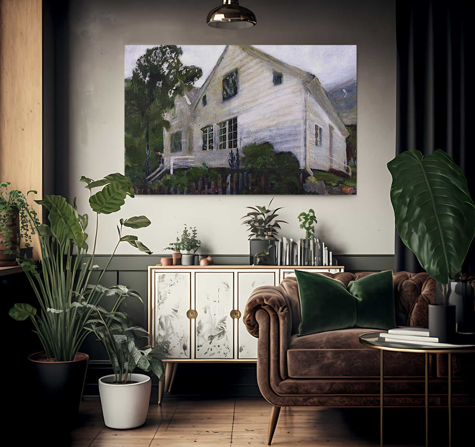 The Parsonage In The Rain By Nicolai Astrup - Image 2