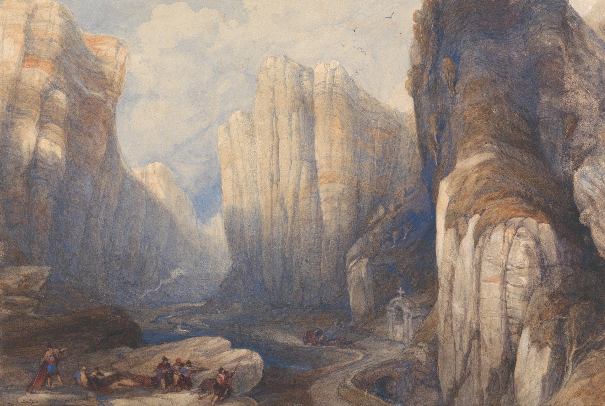 The Pass Of Pancorbo The Pyrenees by David Roberts - Image 2