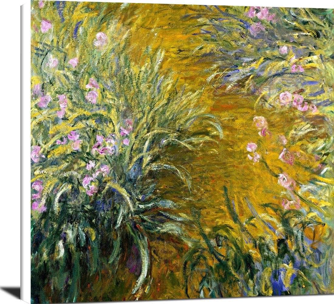 The Path Through The Irises Painting Claude Monet Canvas Art