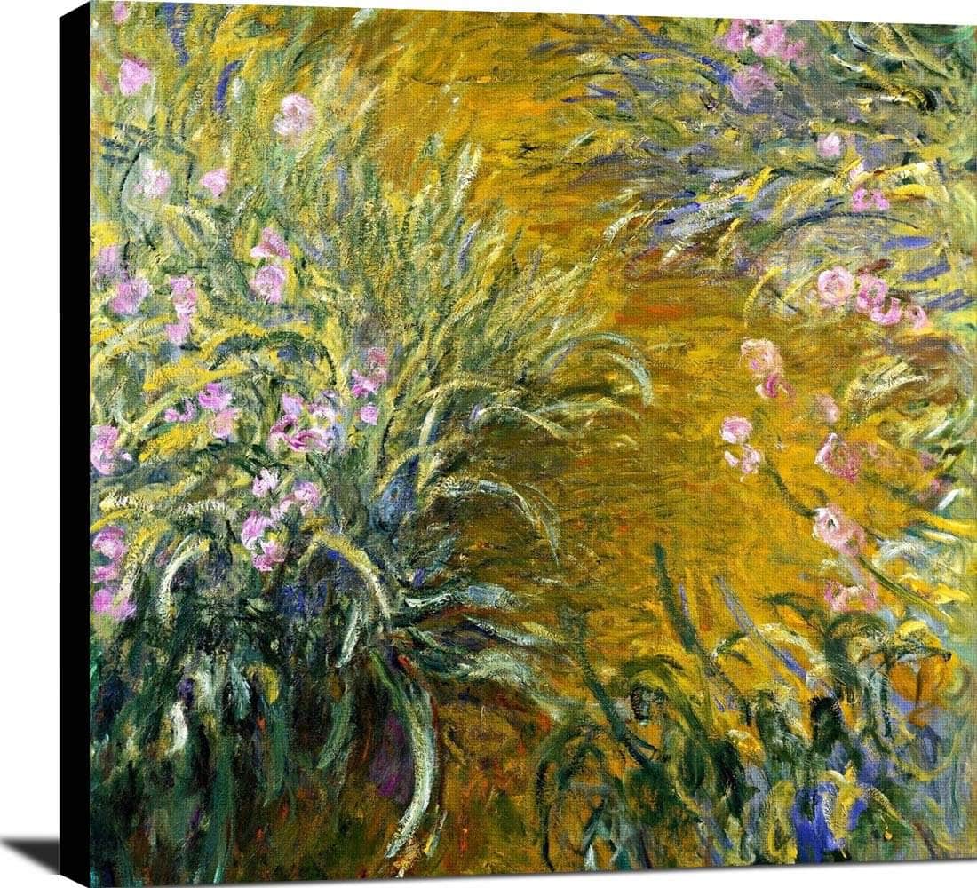 The Path Through The Irises Painting Claude Monet Canvas Art - Image 2