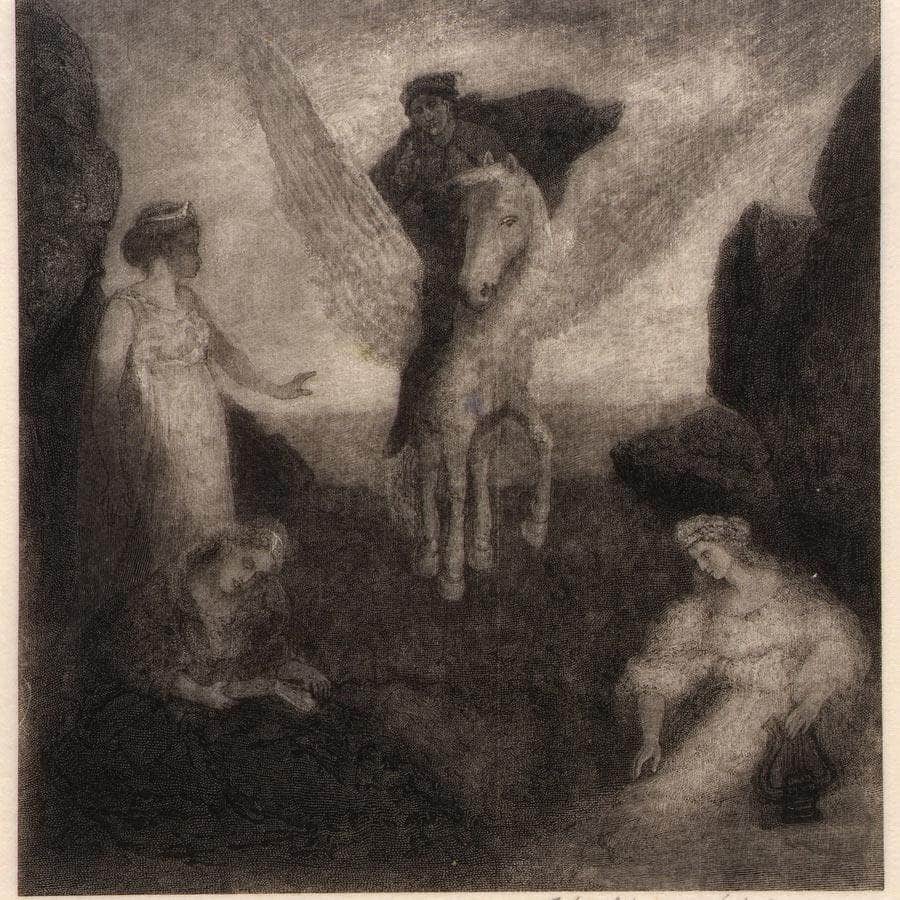 The Poet On Pegasus Entering The Realm Of The Muses By Albert Pinkhamryder - Image 5
