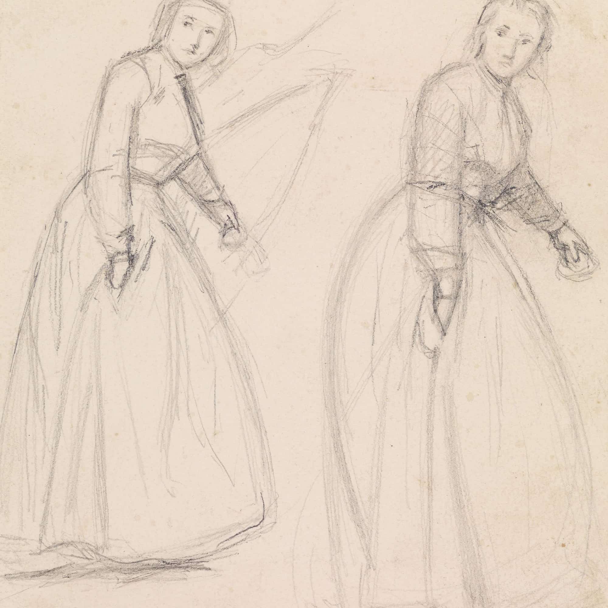 The Proscribed Royalist Puritan Girl Visiting Cavalier Lover by Sir John Everett Millais - Image 4