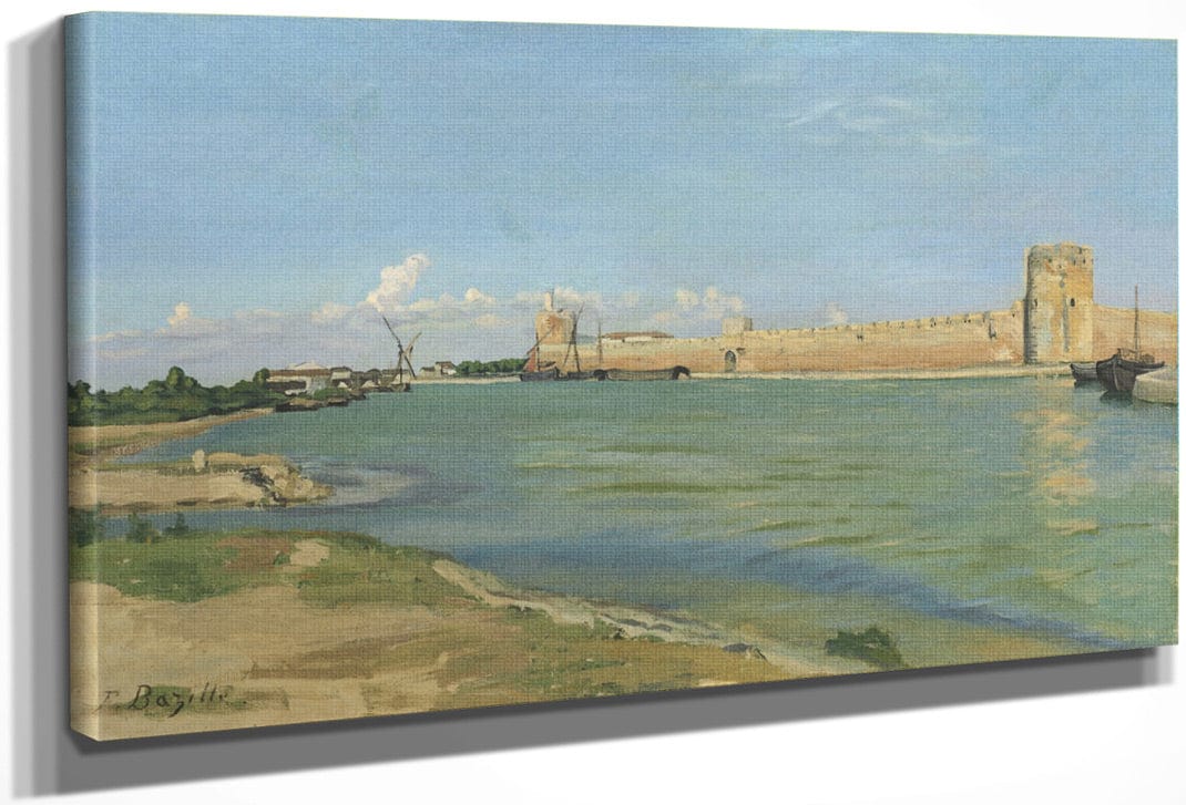 The Ramparts At Aigues Mortes By Frederic Bazille