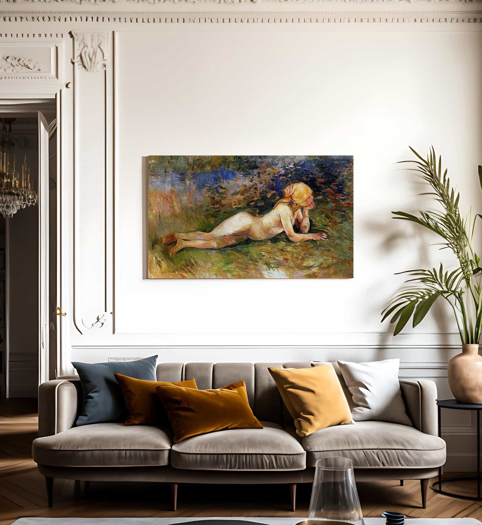 The Reclining Shepherdess 1891 Oil On Canvas Private Collection By Berthe Morisot - Image 3