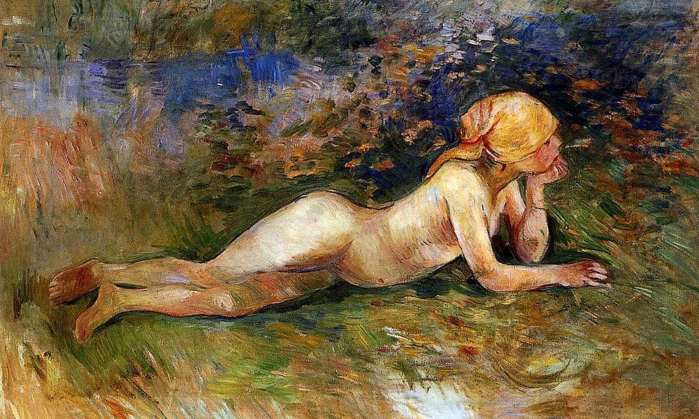 The Reclining Shepherdess 1891 Oil On Canvas Private Collection By Berthe Morisot - Image 7
