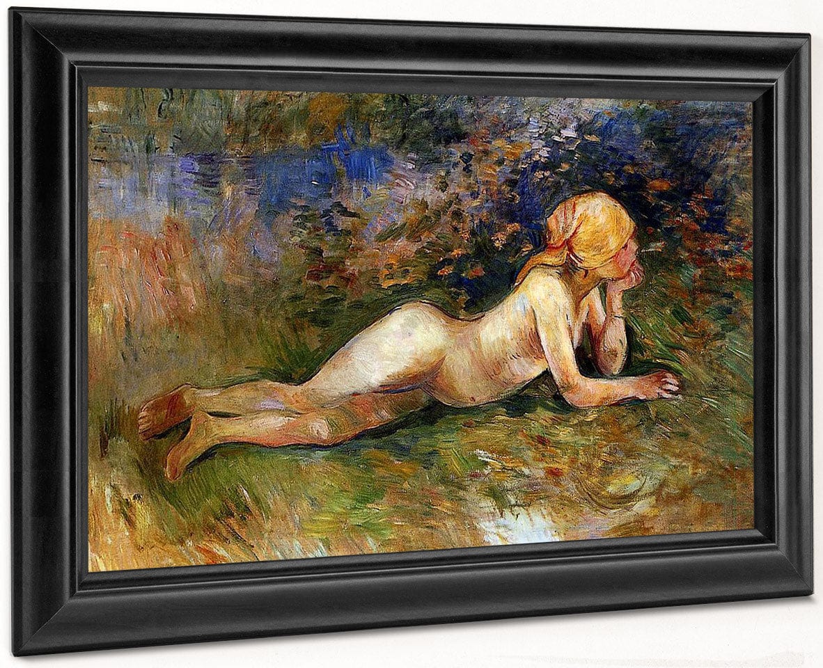 The Reclining Shepherdess 1891 Oil On Canvas Private Collection By Berthe Morisot - Image 8