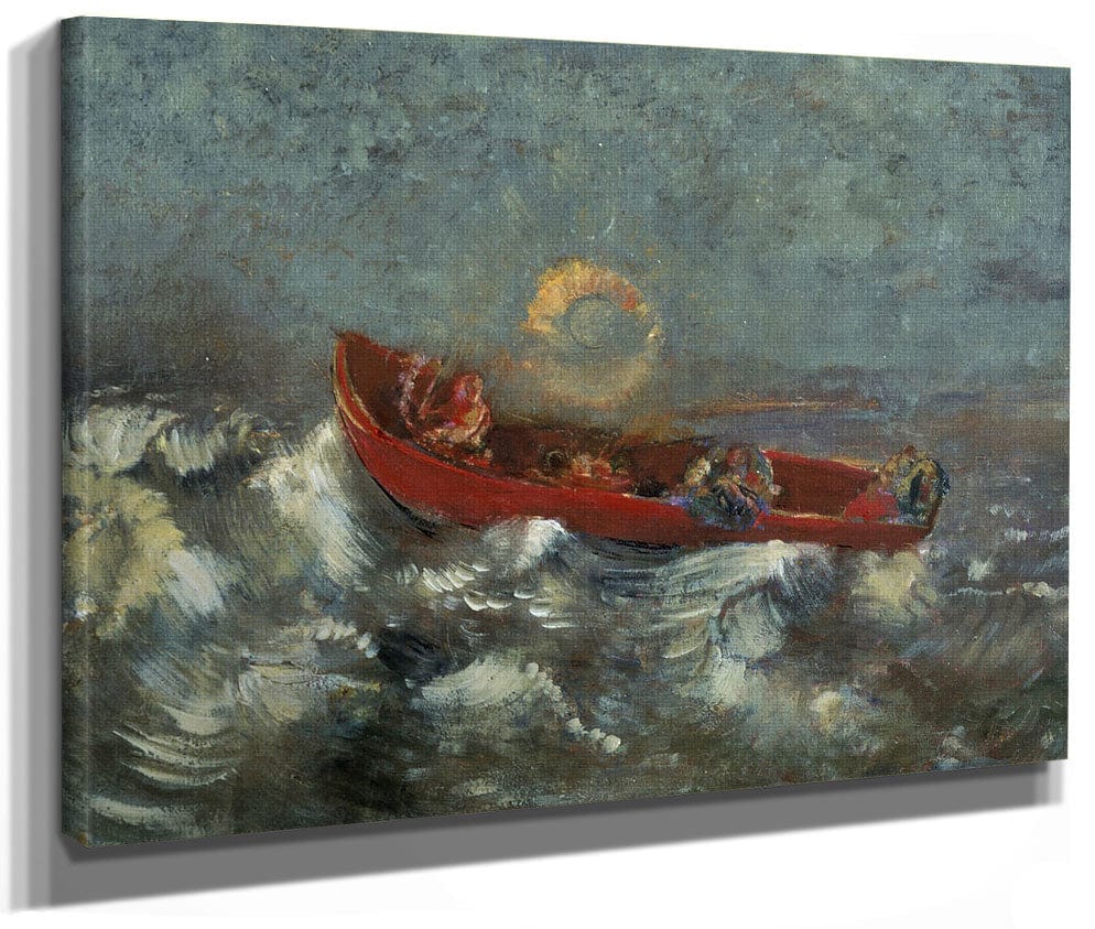 The Red Barque By Odilon Redon
