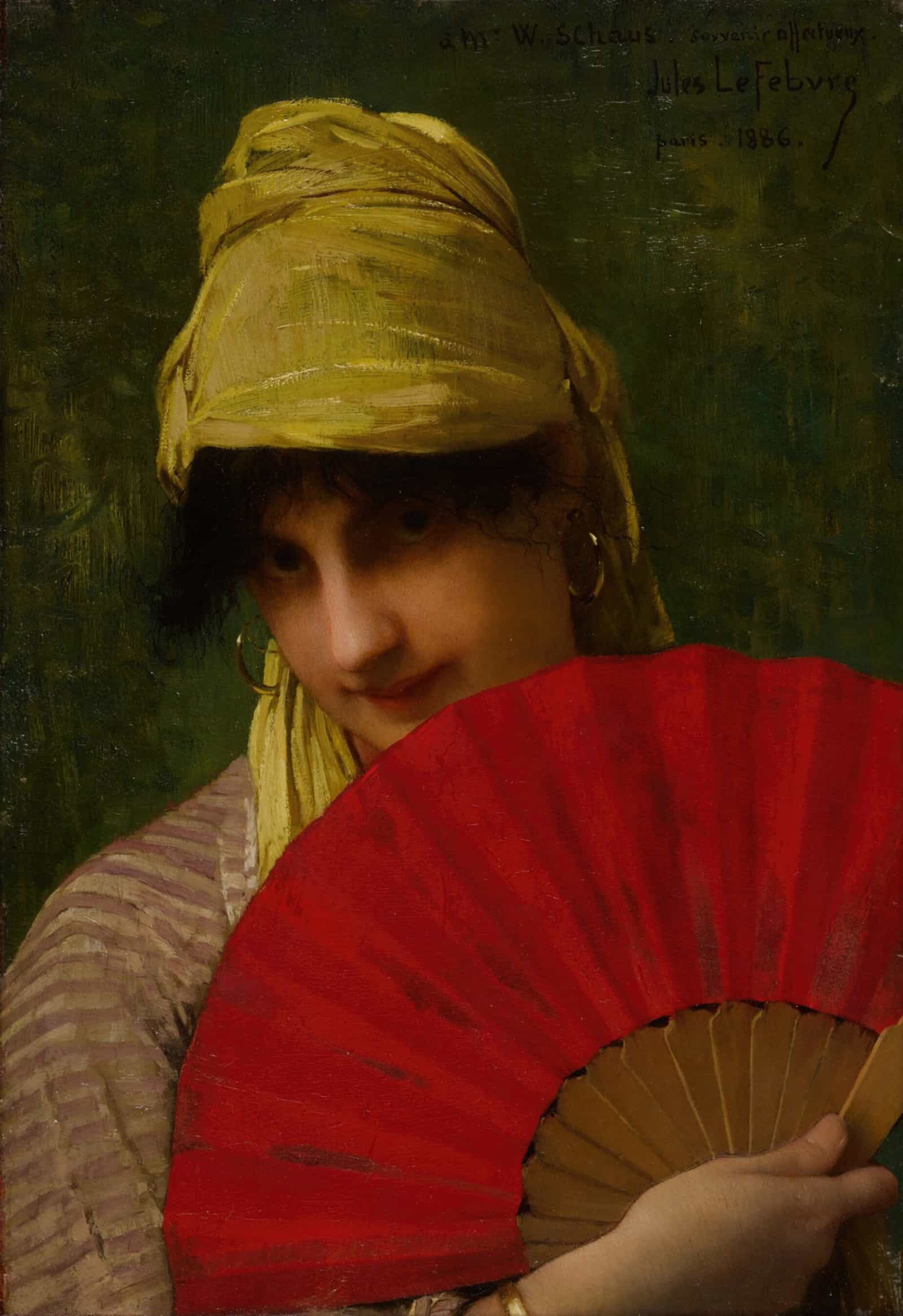 The Red Fan by Jules Joseph Lefebvre