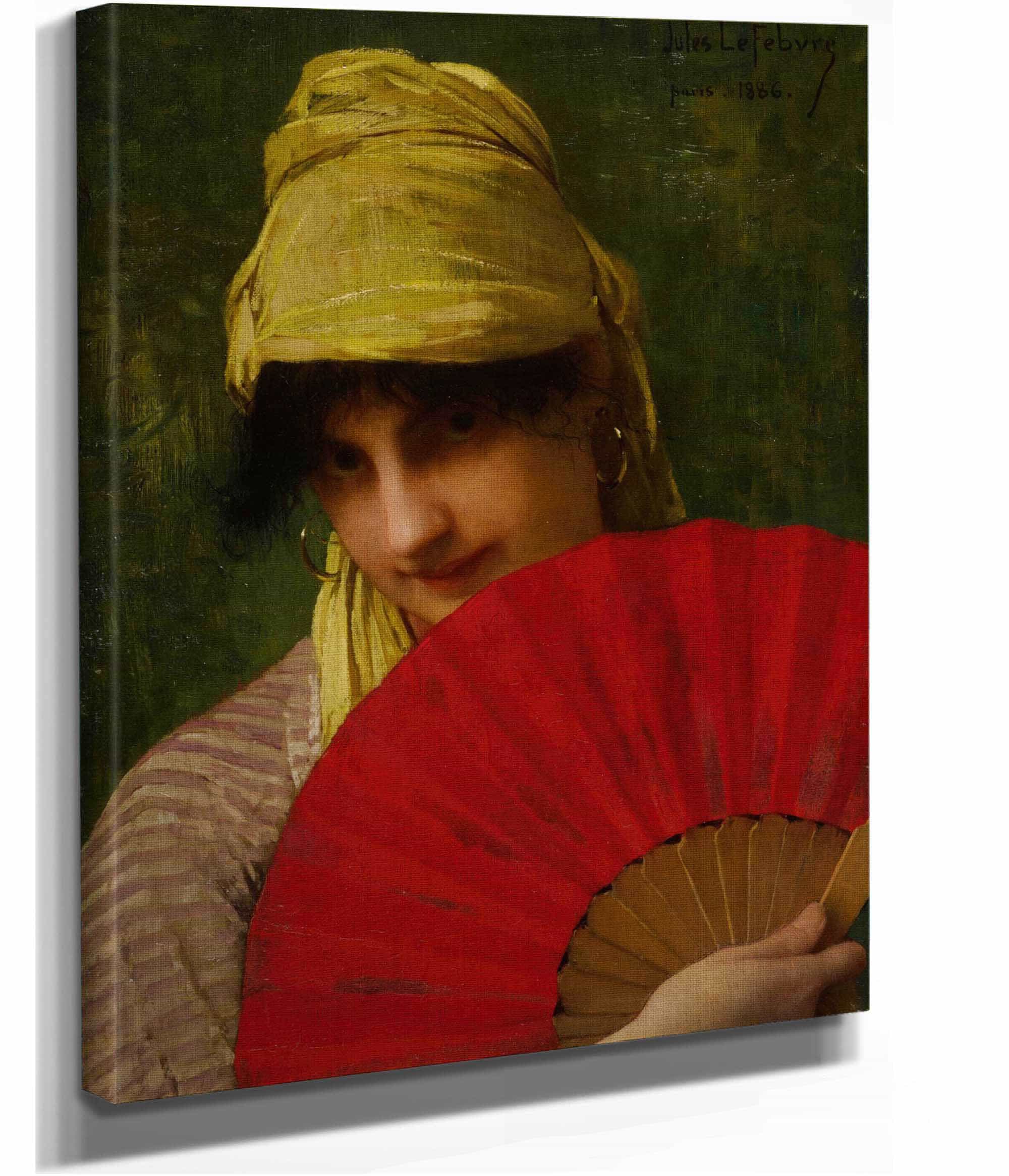 The Red Fan by Jules Joseph Lefebvre - Image 2
