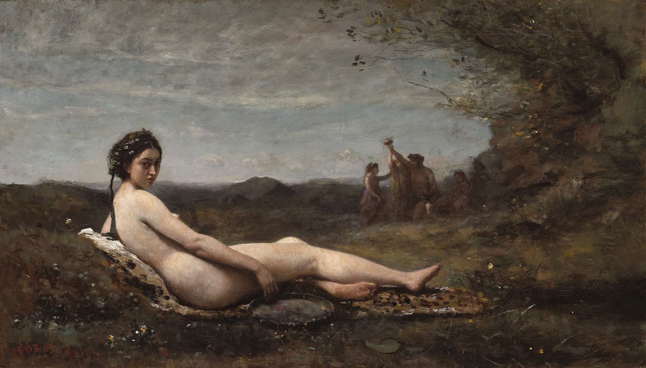 The Repose  by Jean Baptiste Camille Corot - Image 2