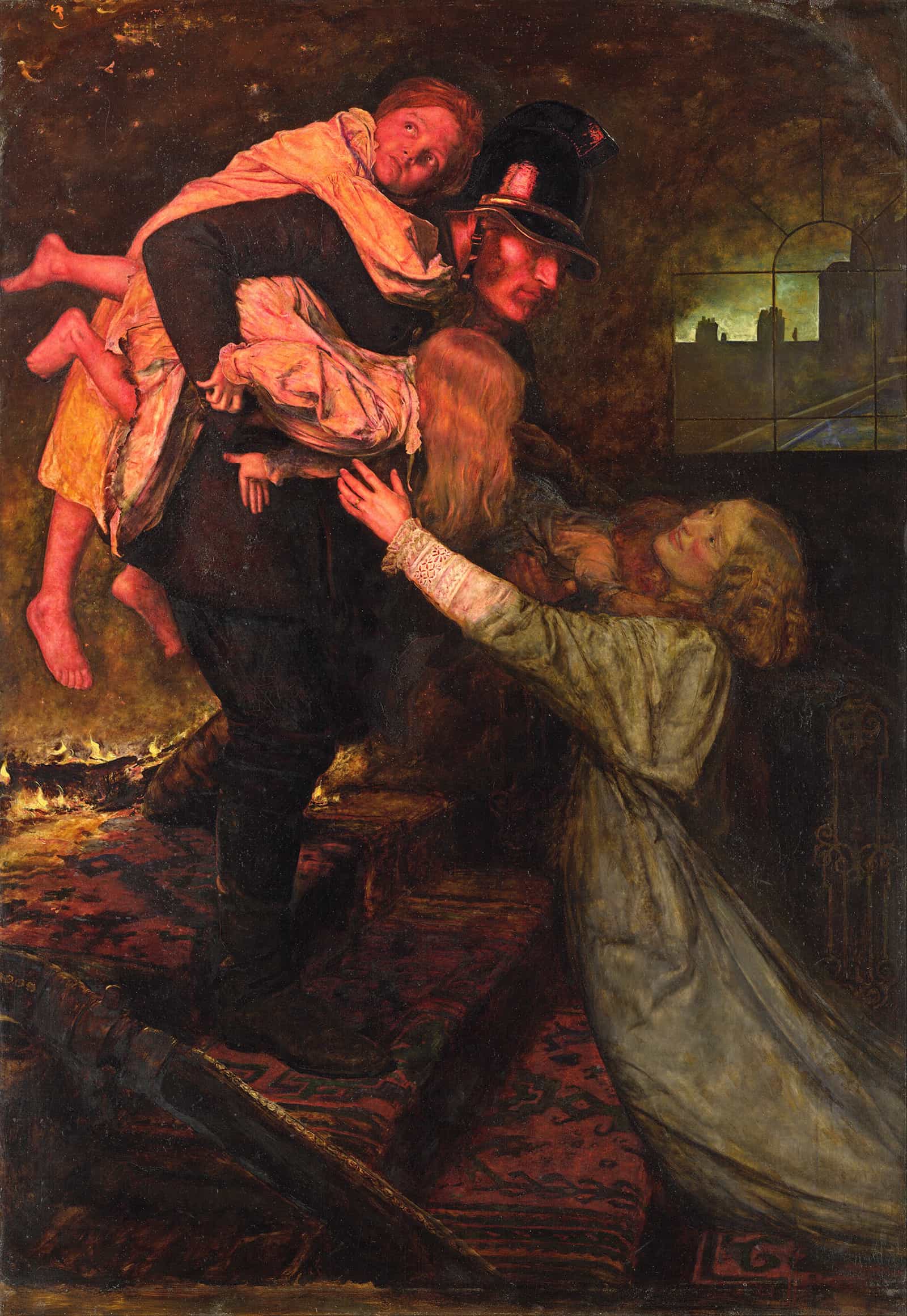 The Rescue by Sir John Everett Millais - Image 2