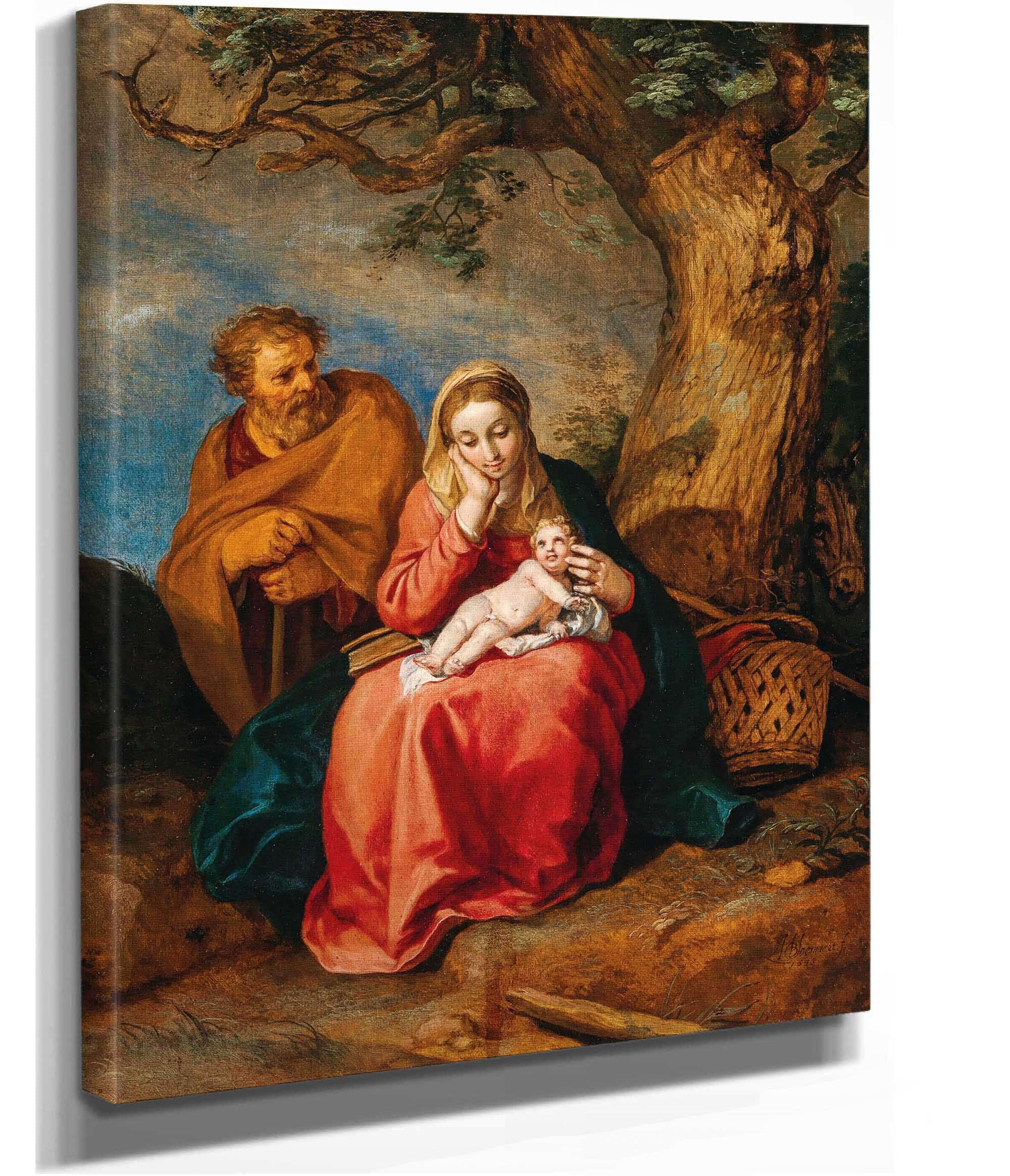 The Rest On The Flight Into Egypt by Abraham Bloemaert - Image 2