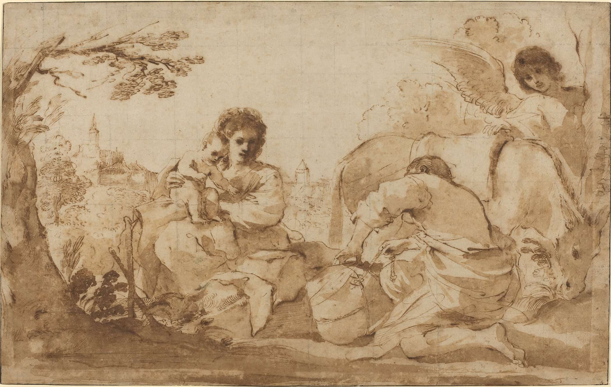 The Rest On The Flight Into Egypt by Guercino - Image 2