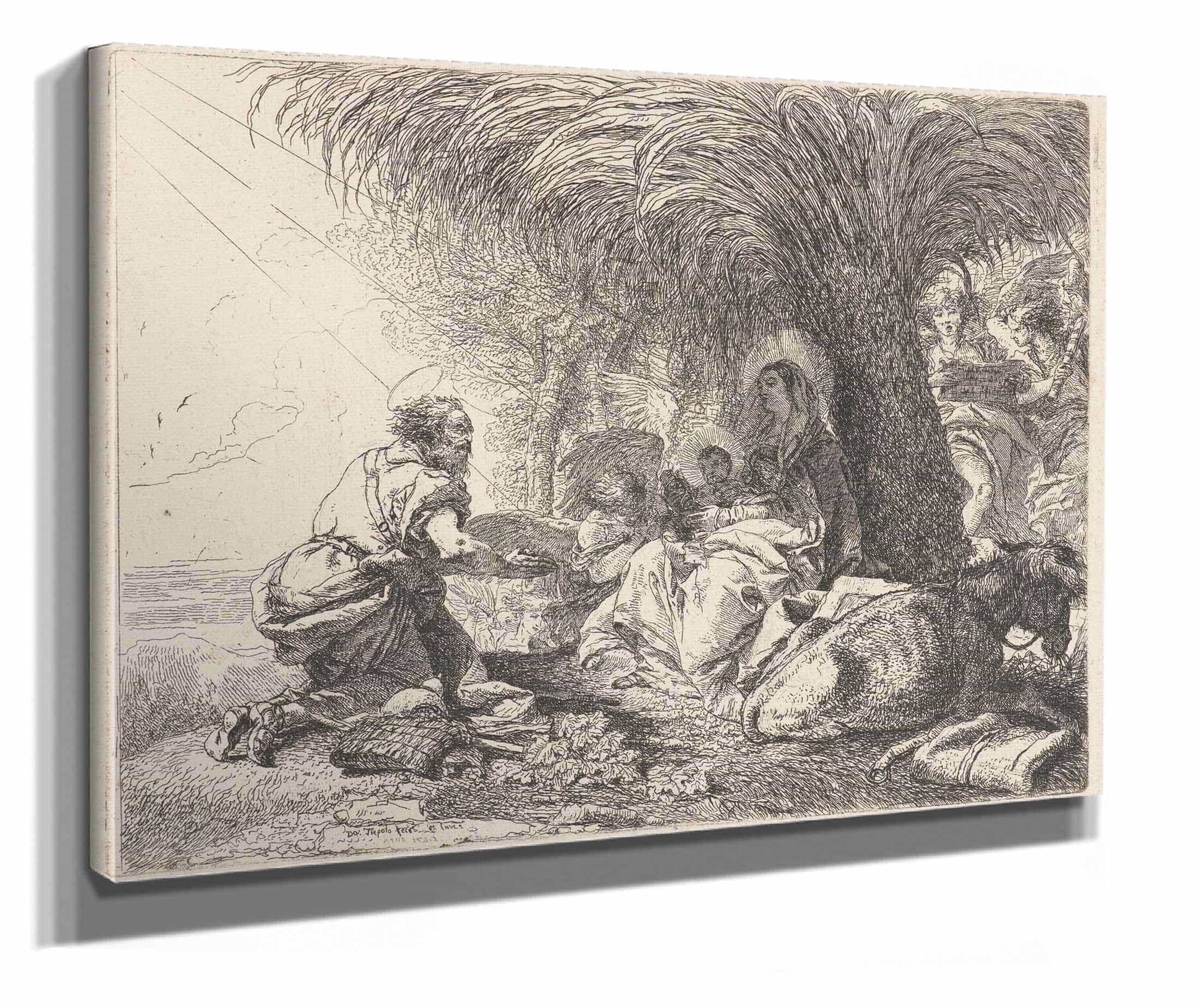 The Rest On The Flight With Joseph In Adoration by Giovanni Domenico Tiepolo - Image 2