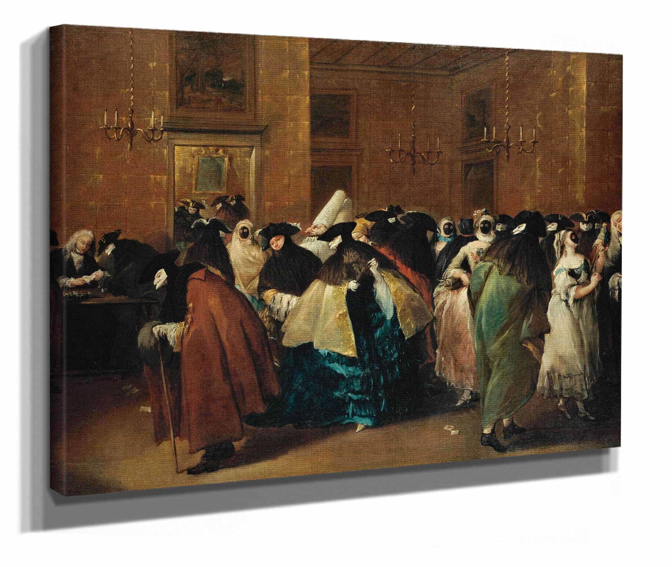 The Ridotto In Venice With Masked Figures Conversing by Francesco Guardi