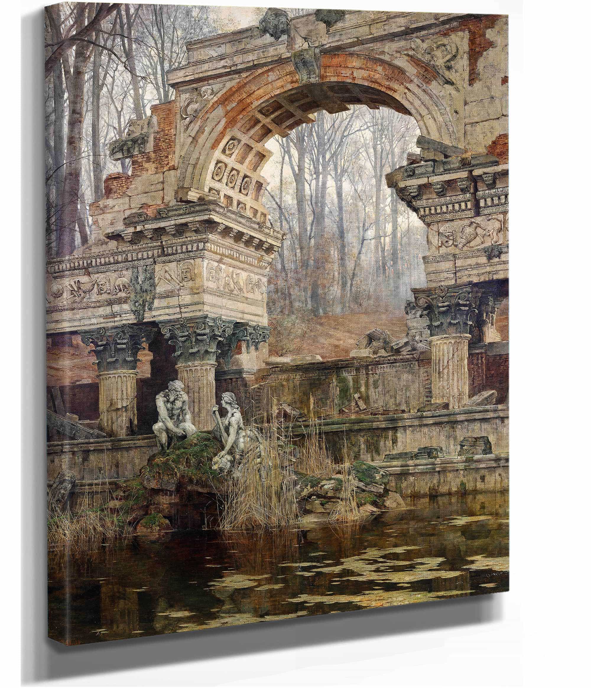 The Roman Ruin In Schonbrunn by Carl Moll - Image 2
