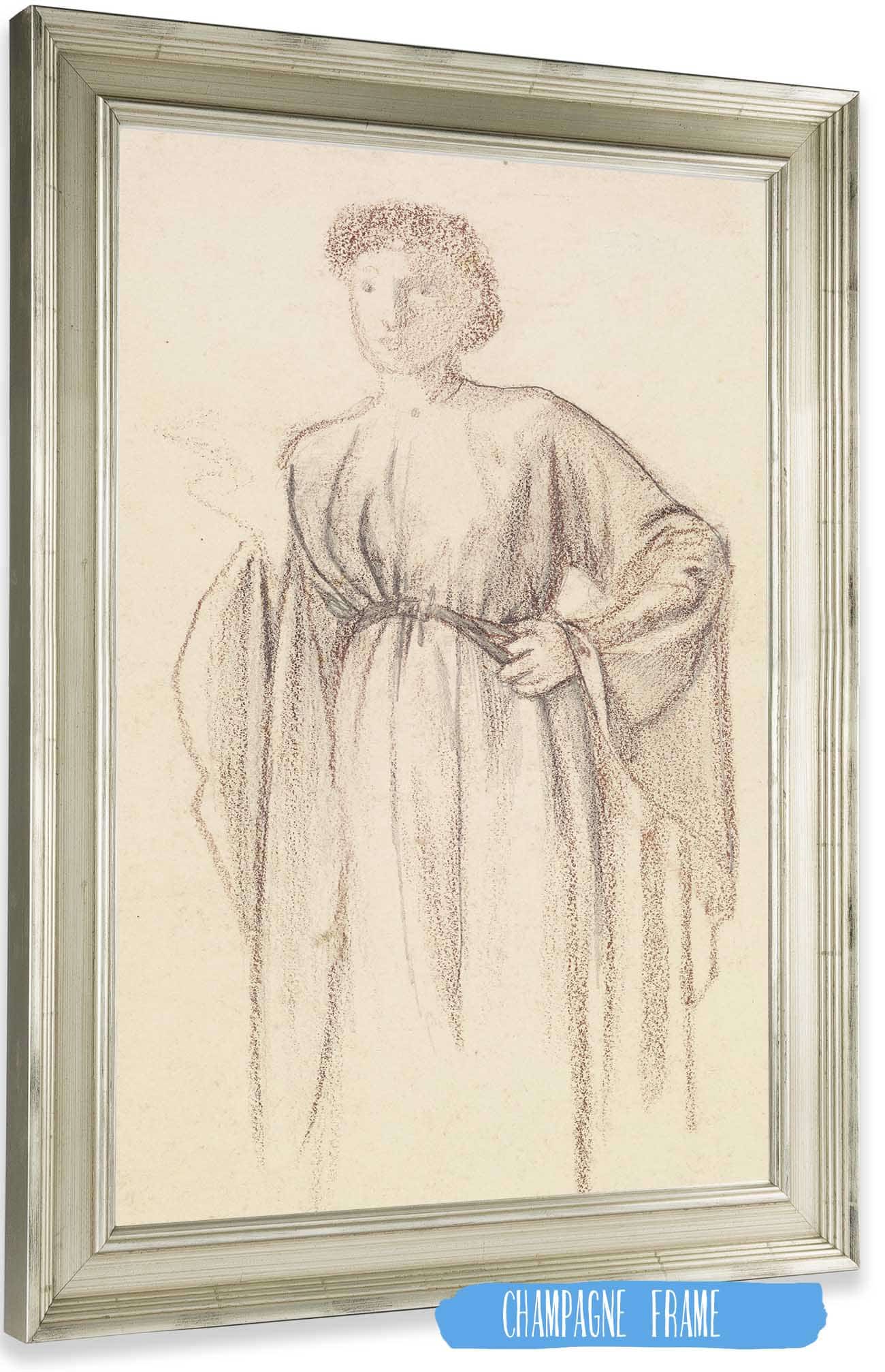 The Rose Garden Study by Sir Edward Coley Burne Jones