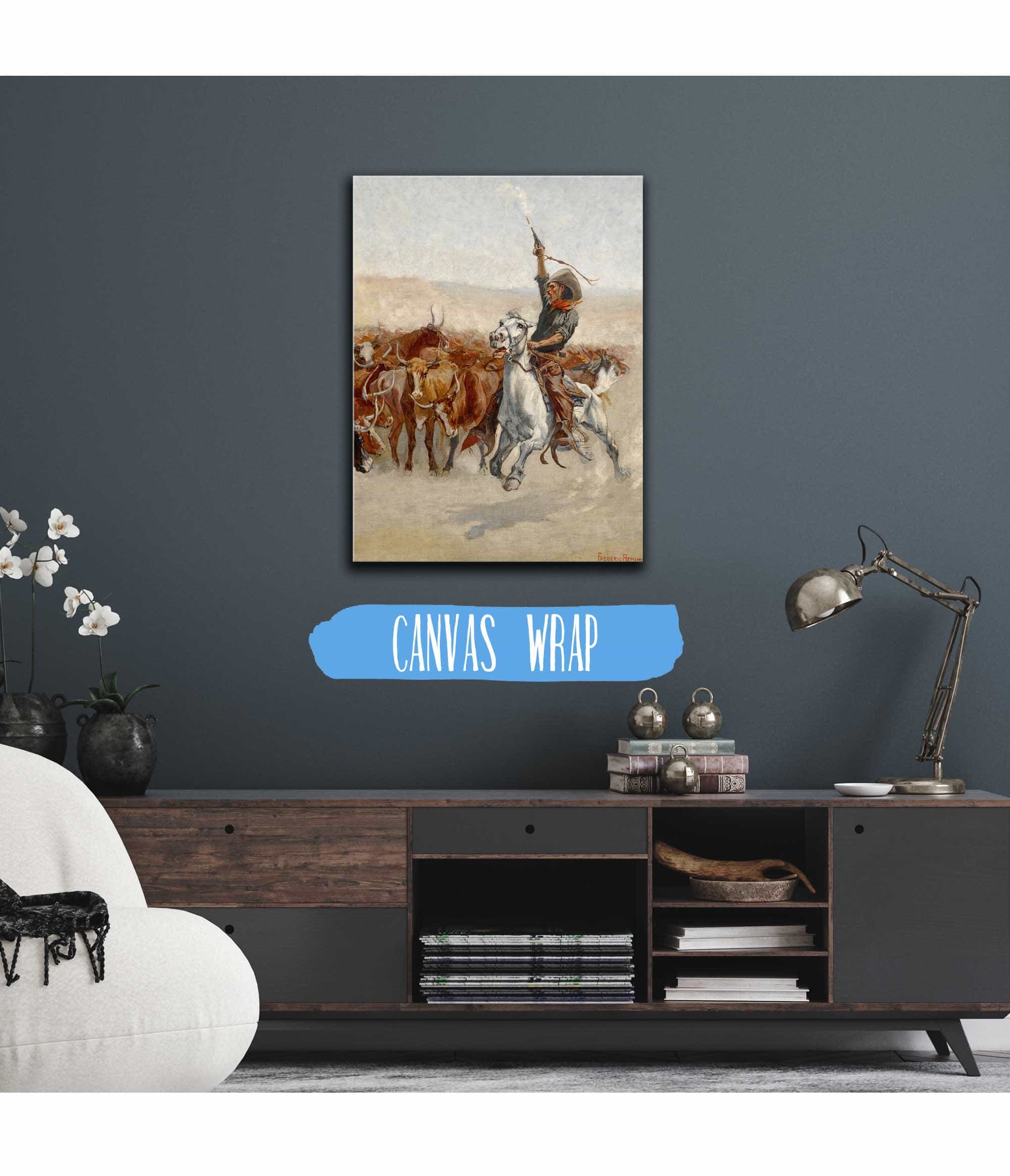 The Round Up Circa by Frederic Remington - Image 3