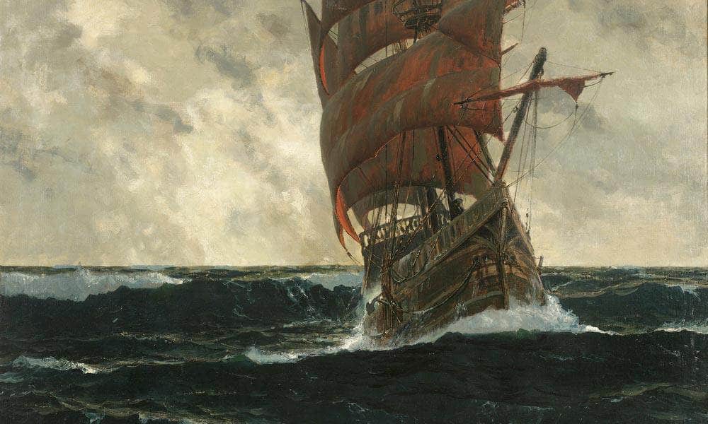 The Santa Maria At Sea By Michael Zeno Diemer - Image 6
