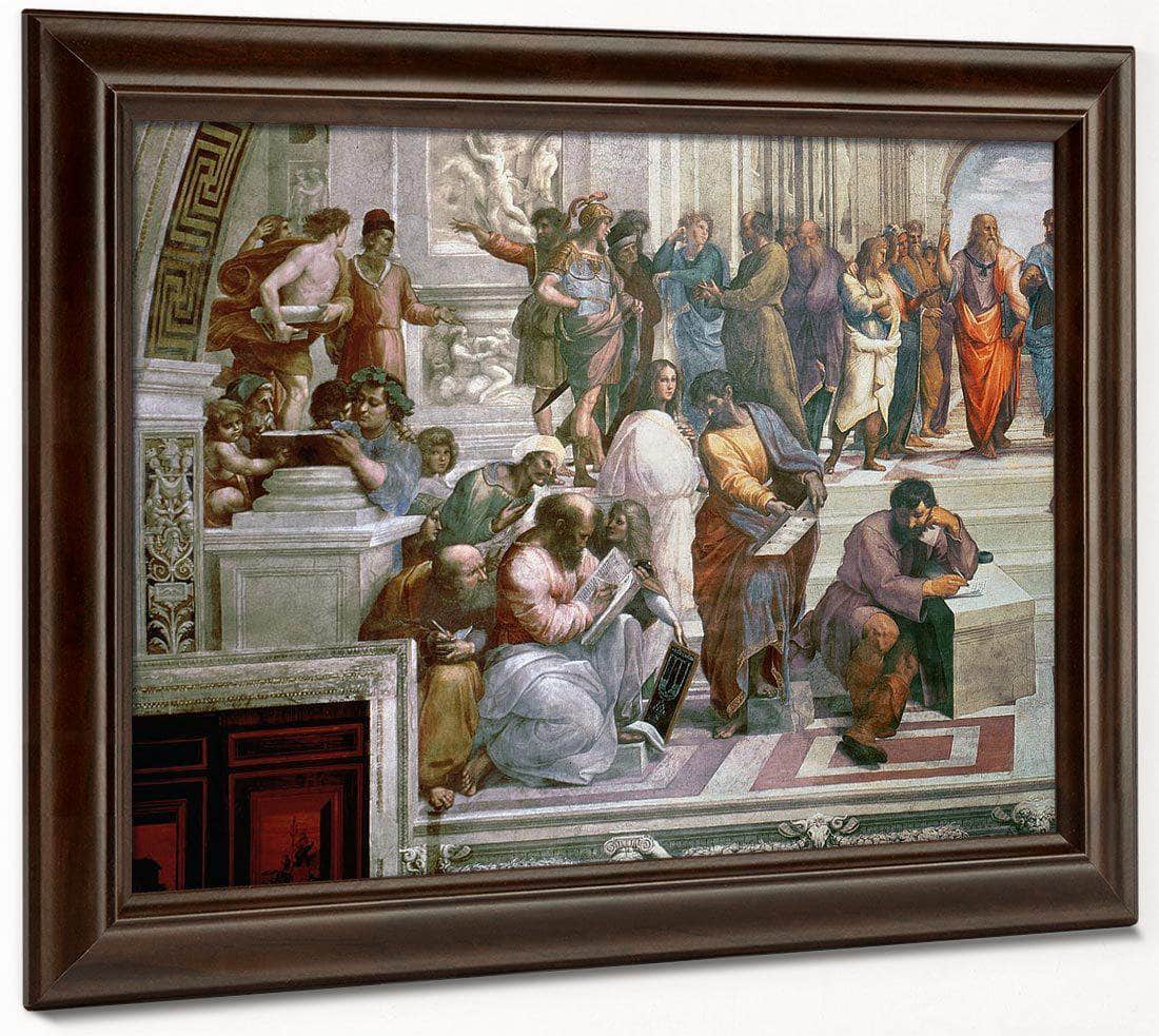The School Of Athens Detail From The Left Hand Side Showing Pythagoras Surrounded By Students And Michelangelo By Raphael - Image 4