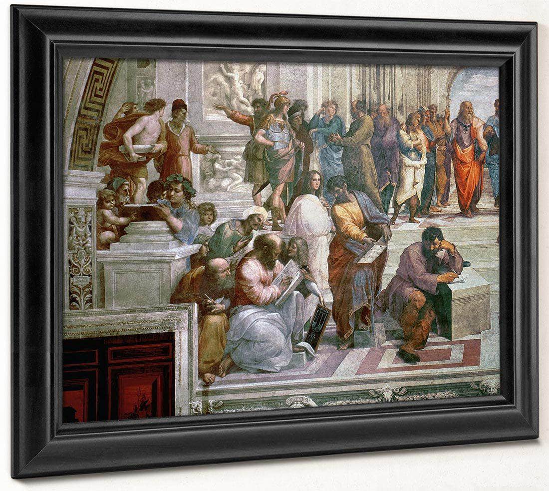 The School Of Athens Detail From The Left Hand Side Showing Pythagoras Surrounded By Students And Michelangelo By Raphael - Image 6
