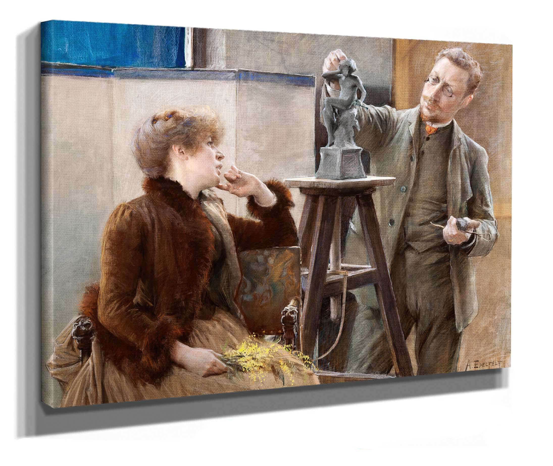 The Sculptor Ville Vallgren And His Wife by Albert Edelfelt - Image 2