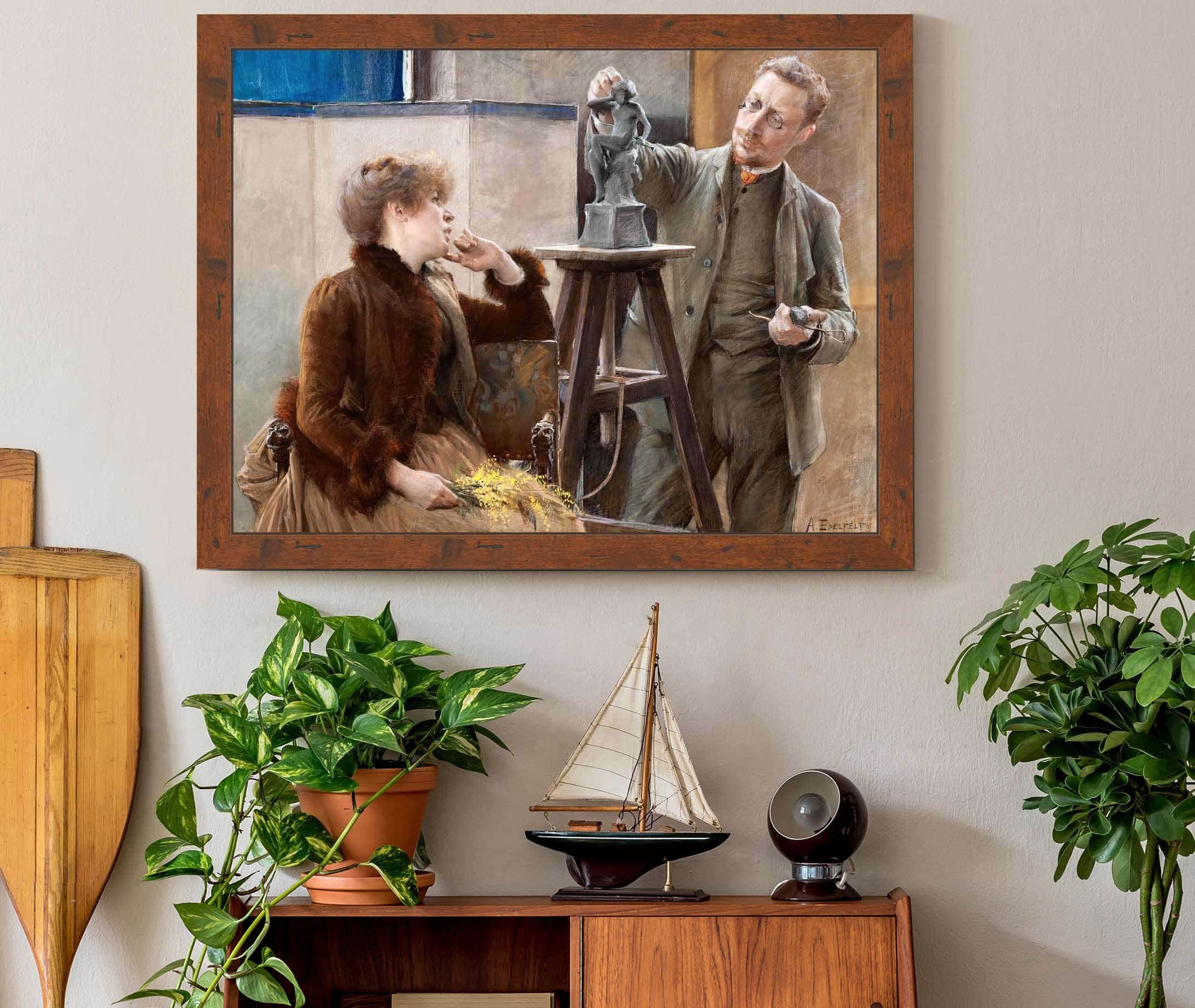 The Sculptor Ville Vallgren And His Wife by Albert Edelfelt - Image 3