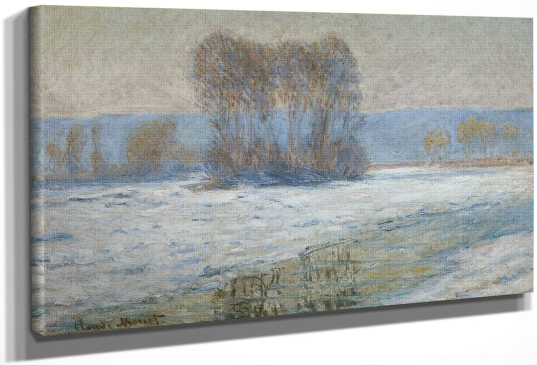 The Seine At Bennecourt, Winter By Claude Monet