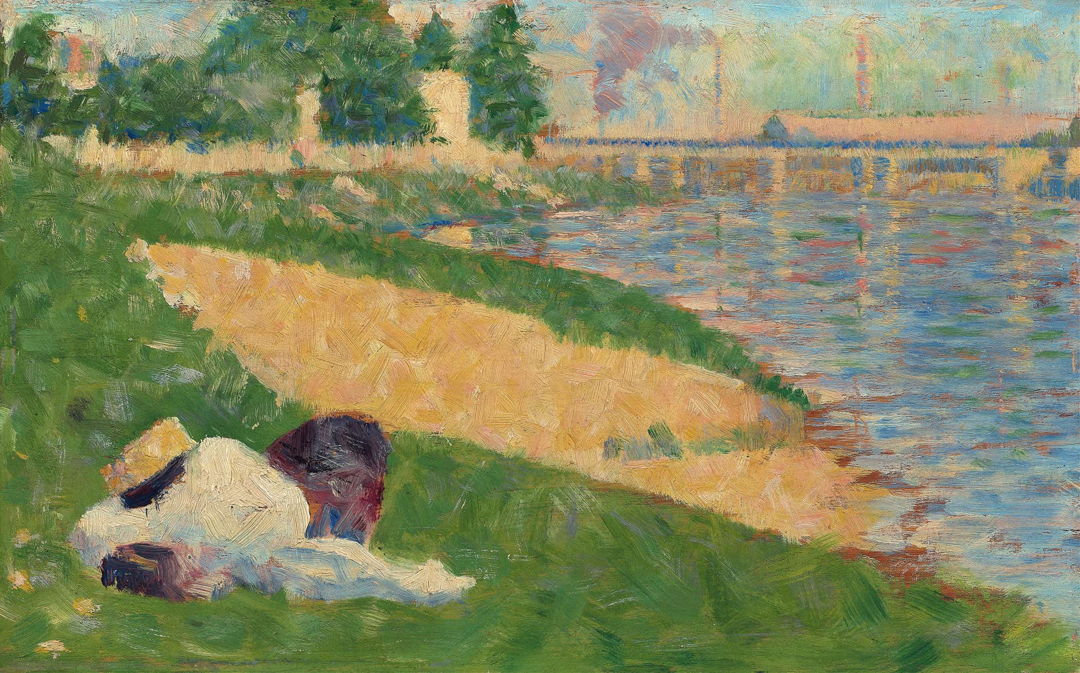 The Seine With Clothing On The Bank Study For Bathers At Asnieres by Georges Seurat - Image 2
