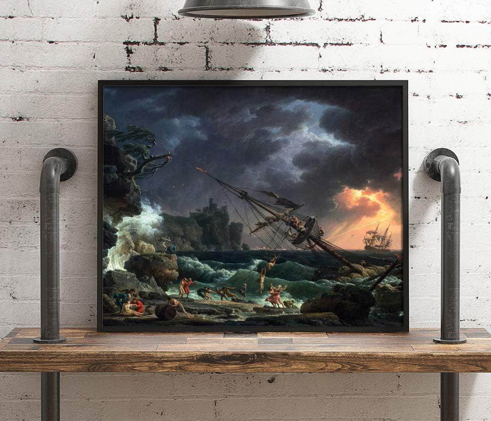 The Shipwreck Painting Claude Joseph Vernet Canvas Art - Image 4