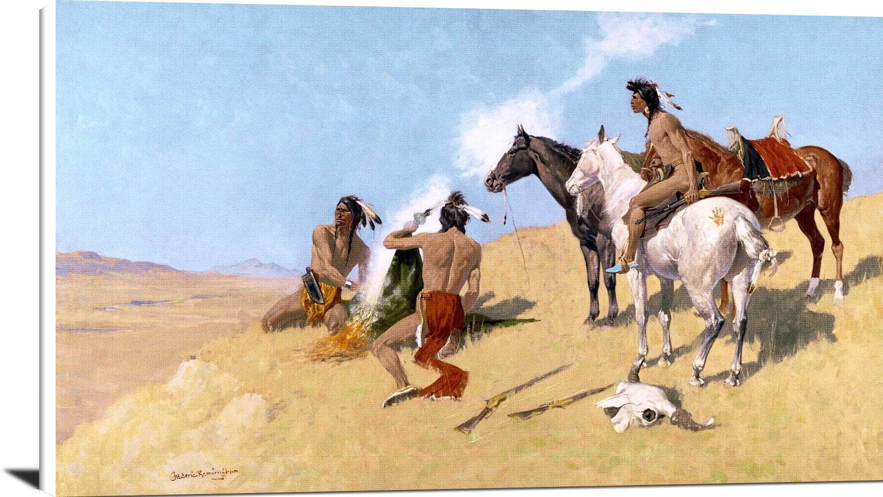 The Smoke Signal Painting Frederic Remington Canvas Art