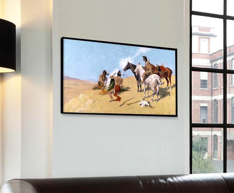 The Smoke Signal Painting Frederic Remington Canvas Art - Image 4