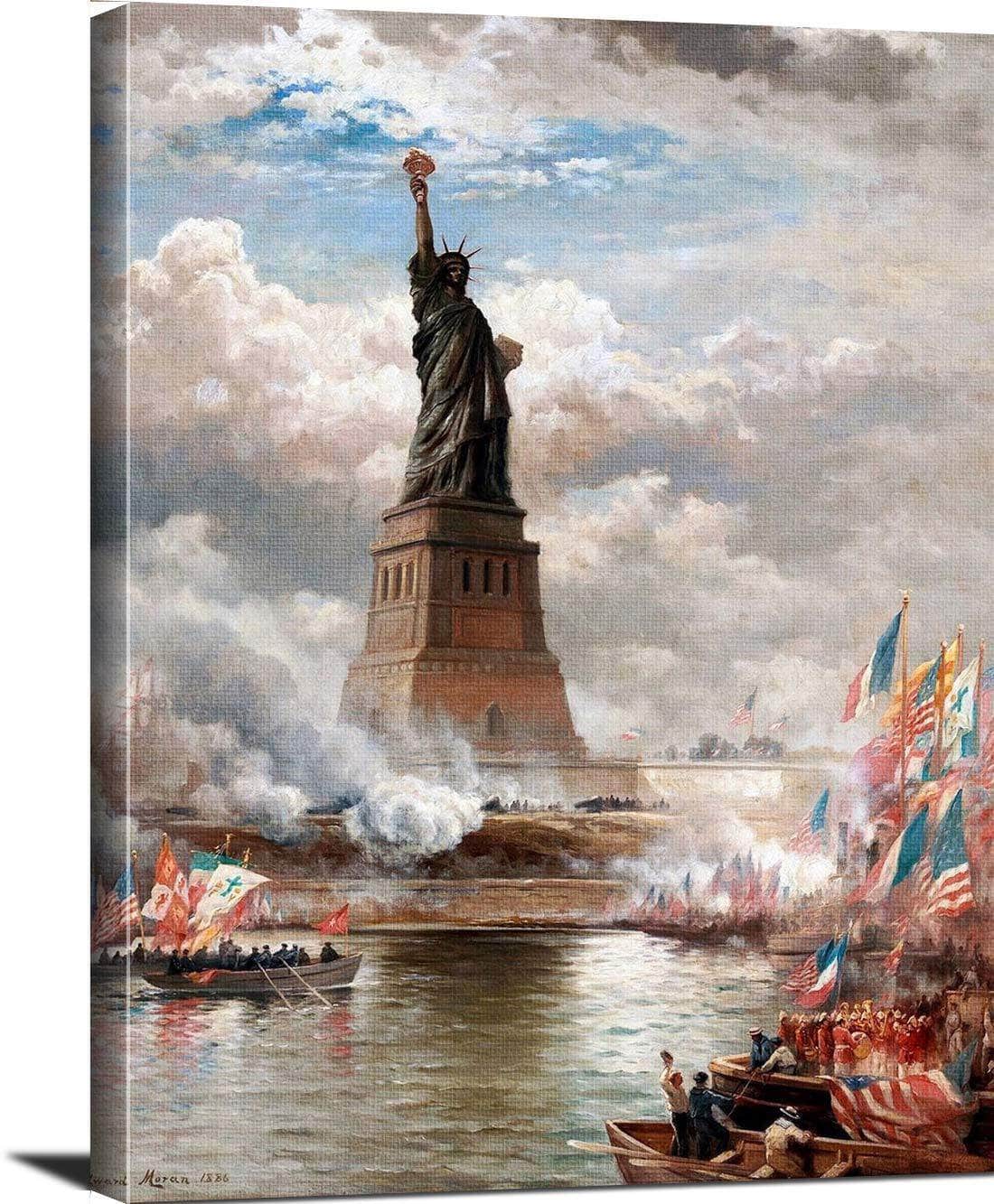 The Statue Of Liberty Painting Edward Moran Canvas Art - Image 3