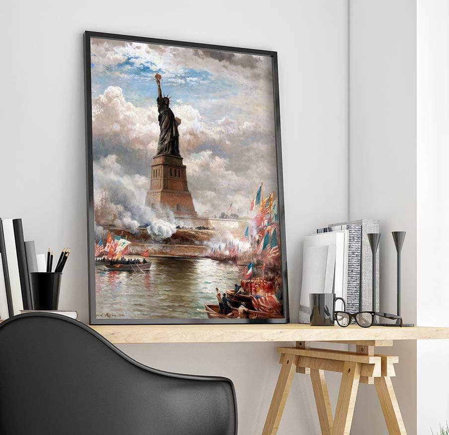 The Statue Of Liberty Painting Edward Moran Canvas Art - Image 4