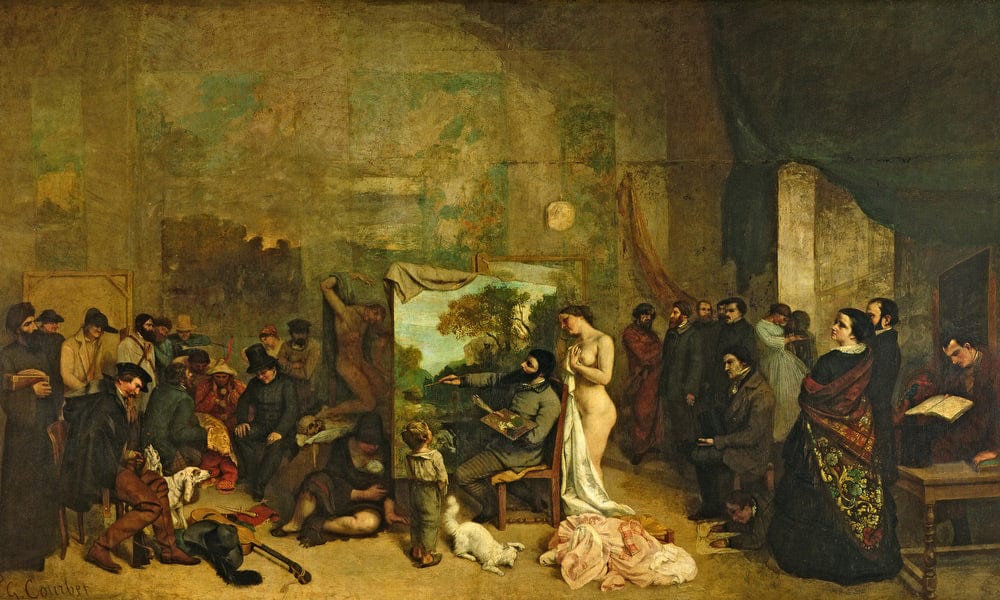 The Studio Of The Painter, A Real Allegory By Jean Desire Gustave Courbet - Image 5