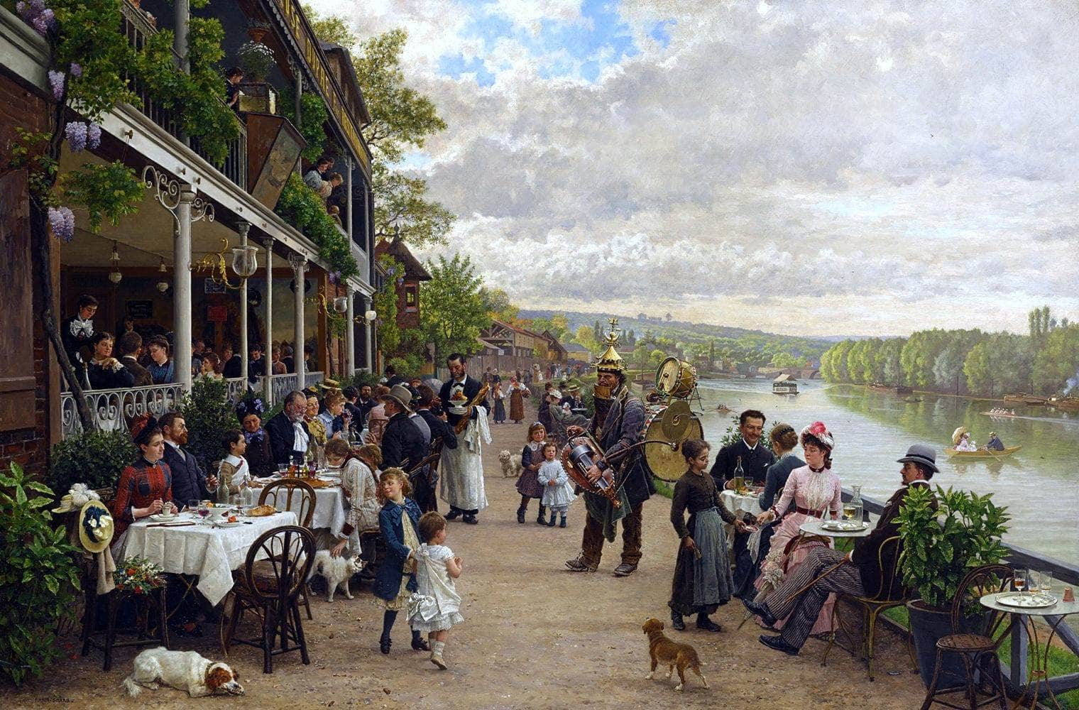 The Sunday In Bas Meudon Painting Firmin Girard Canvas Art - Image 5