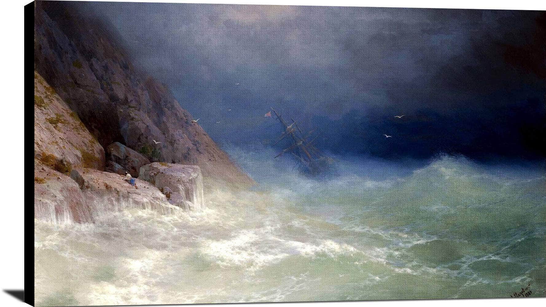 The Survivor Painting Ivan Aivazovsky Canvas Art - Image 2