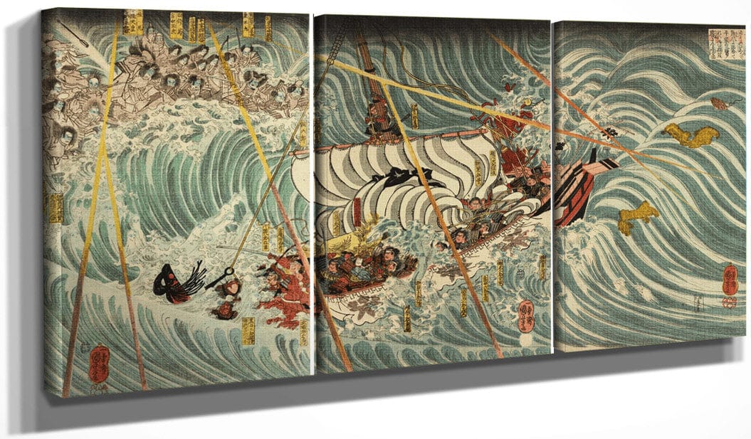 The Taira Ghosts Arising From The Sea 1845 By Utagawa Kuniyoshi