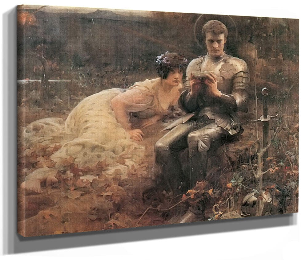 The Temptation Of Sir Percival By John Waterhouse