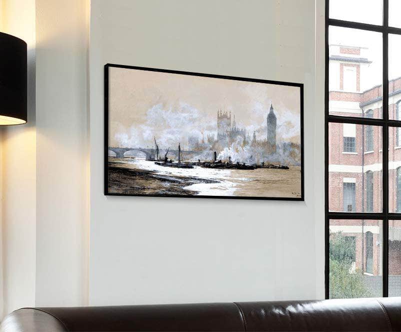 The Thames, Westminster Painting William Lionel Wyllie Canvas Art - Image 4